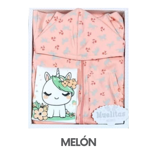 CAJA MUELITAS FRANELA MODELO UNICORNIO TALLA 4 (3UNID X S/150)