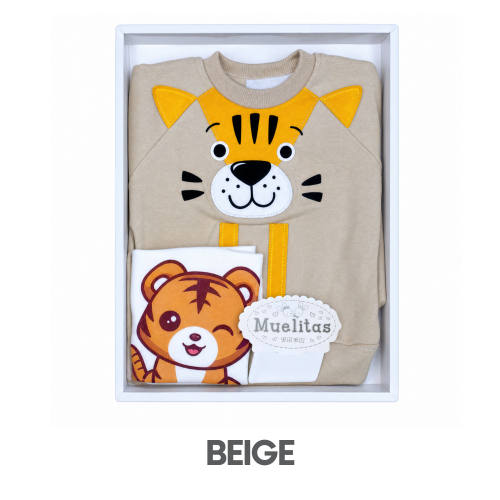 CAJA MUELITAS PUNTO INGLES MODELO TIGER BEBE TALLA 2 (3UNID X S/150)