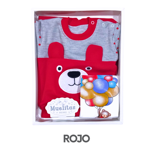 CAJA MUELITAS PUNTO INGLES MODELO OSITO GLOBOS TALLA 2 (3UNID X S/150)