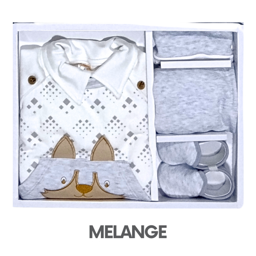 CAJA GERINAYES JACKARD MODELO CHAQUETA ZORRITO FONDO CREMA