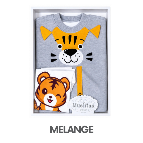 CAJA MUELITAS PUNTO INGLES MODELO TIGER BEBE TALLA 2 (3UNID X S/150)