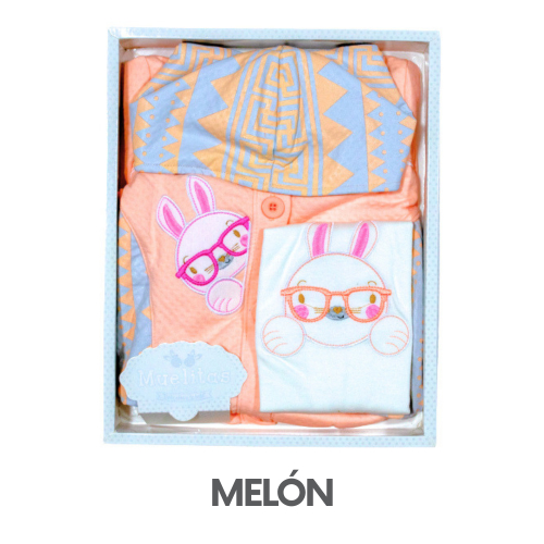 CAJA MUELITAS JACKAR MODELO CONEJA RAYAS TALLA 4 (3UNID X S/150)