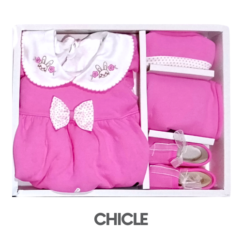 CAJA GERINAYES JACKAR MODELO VESTIDO LAZO TRES CONEJAS (3UNID X S/105)