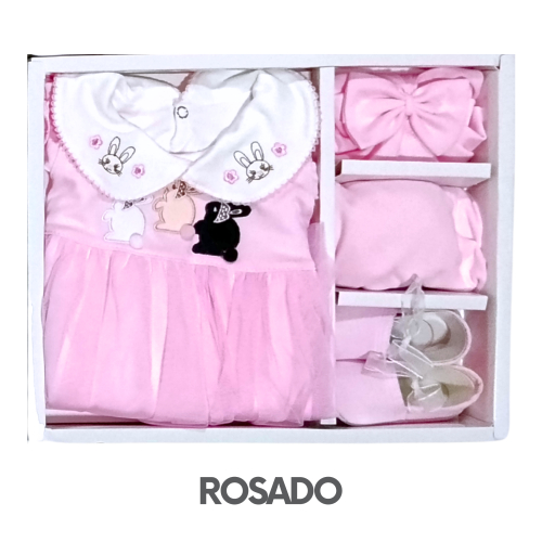 CAJA GERINAYES PIMA MODELO VESTIDO TUTU TRES CONEJAS (3UNID X S/90)