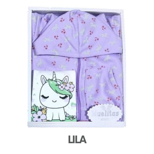 CAJA MUELITAS FRANELA MODELO UNICORNIO TALLA 4 (3UNID X S/150)