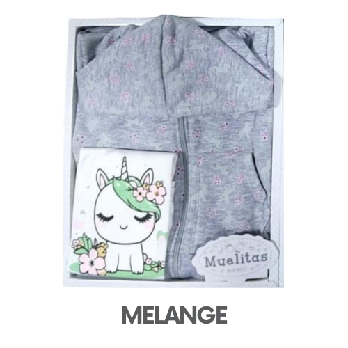 CAJA MUELITAS FRANELA MODELO UNICORNIO TALLA 4 (3UNID X S/150)