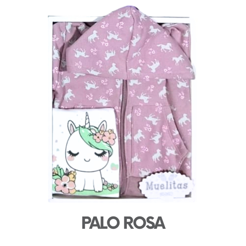 CAJA MUELITAS FRANELA MODELO UNICORNIO TALLA 4 (3UNID X S/150)