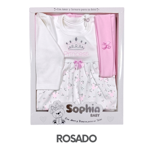 CAJA SOPHIA PIMA MODELO VESTIDO CORONA PRINCESS (3UNID X S/60)