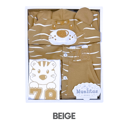 CAJA MUELITAS FRANELA MODELO TIGER TALLA 4 (3UNID X S/150)