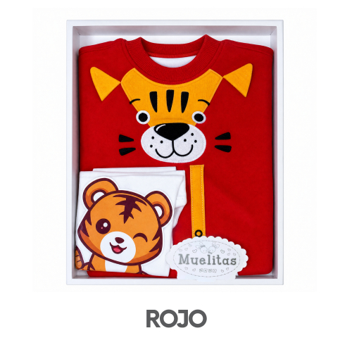 CAJA MUELITAS PUNTO INGLES MODELO TIGER BEBE TALLA 2 (3UNID X S/150)