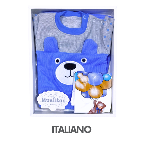 CAJA MUELITAS PUNTO INGLES MODELO OSITO GLOBOS TALLA 2 (3UNID X S/150)
