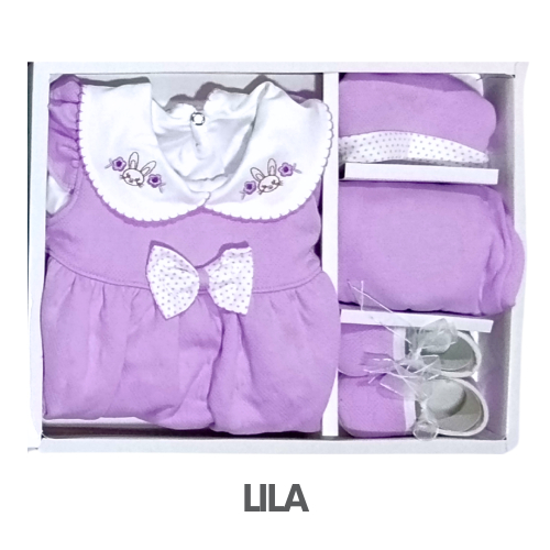 CAJA GERINAYES JACKAR MODELO VESTIDO LAZO TRES CONEJAS (3UNID X S/105)