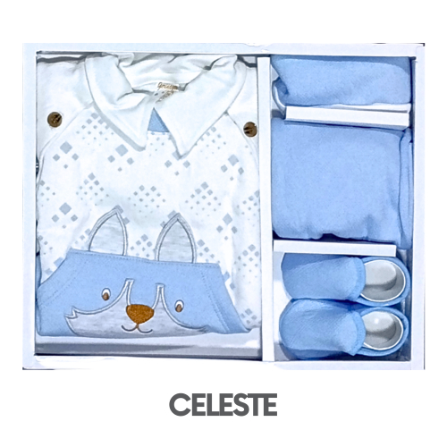 CAJA GERINAYES JACKARD MODELO CHAQUETA ZORRITO FONDO CREMA