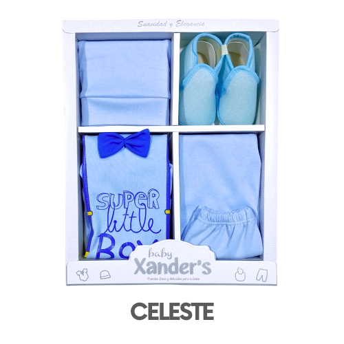 CAJA XANDER PIMA CON ZAPATO MODELO SUPER LITTLE BOY (3UNID X S/45)