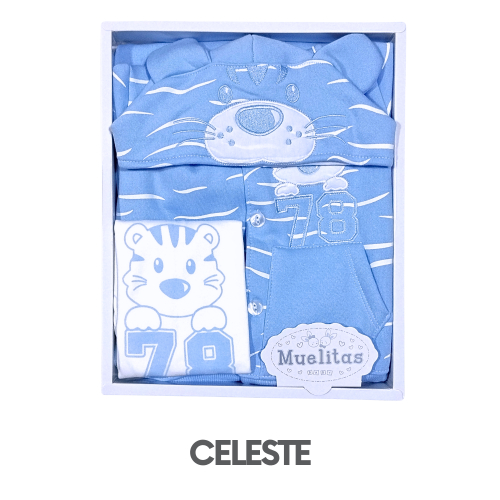 CAJA MUELITAS FRANELA MODELO TIGER TALLA 4 (3UNID X S/150)