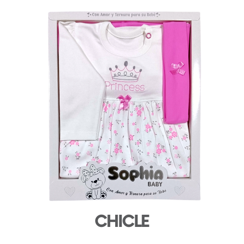 CAJA SOPHIA PIMA MODELO VESTIDO CORONA PRINCESS (3UNID X S/60)