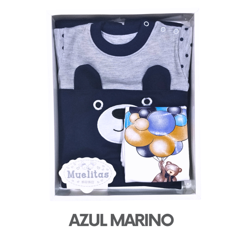 CAJA MUELITAS PUNTO INGLES MODELO OSITO GLOBOS TALLA 2 (3UNID X S/150)