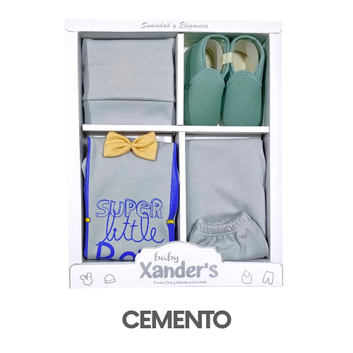 CAJA XANDER PIMA CON ZAPATO MODELO SUPER LITTLE BOY (3UNID X S/45)