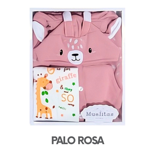 CAJA MUELITAS FRANELA MODELO JIRAFA NIÑA TALLA 4 (3UNID X S/150)
