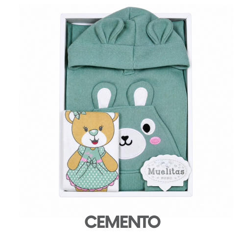 CAJA MUELITAS FRANELA MODELO OSITA TALLA 4 (3UNID X S/150)