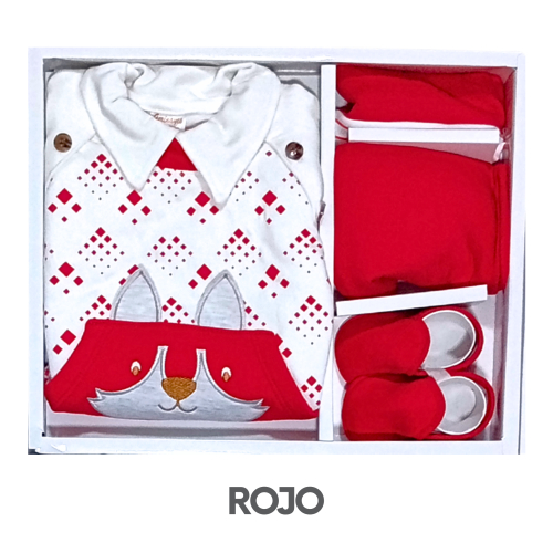 CAJA GERINAYES JACKARD MODELO CHAQUETA ZORRITO FONDO CREMA