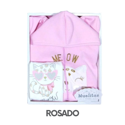 CAJA MUELITAS FRANELA MODELO MEOW TALLA 4 (3UNID X S/150)