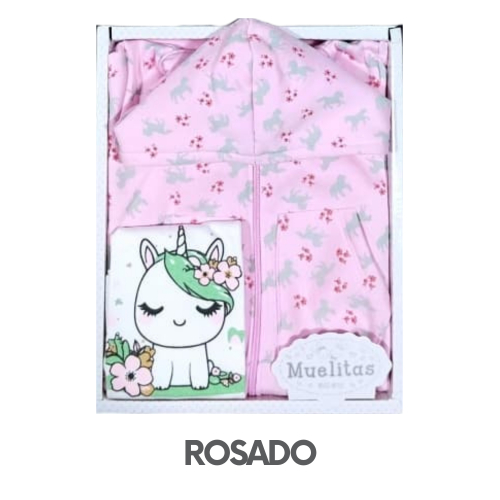 CAJA MUELITAS FRANELA MODELO UNICORNIO TALLA 4 (3UNID X S/150)